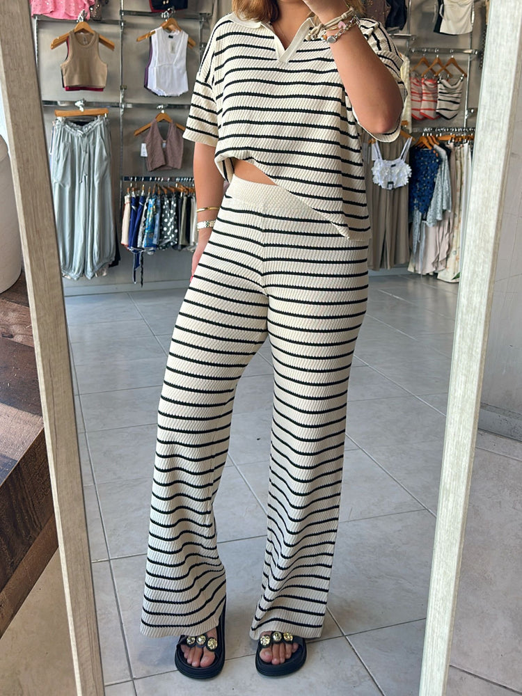 Susana Ivory Striped Set