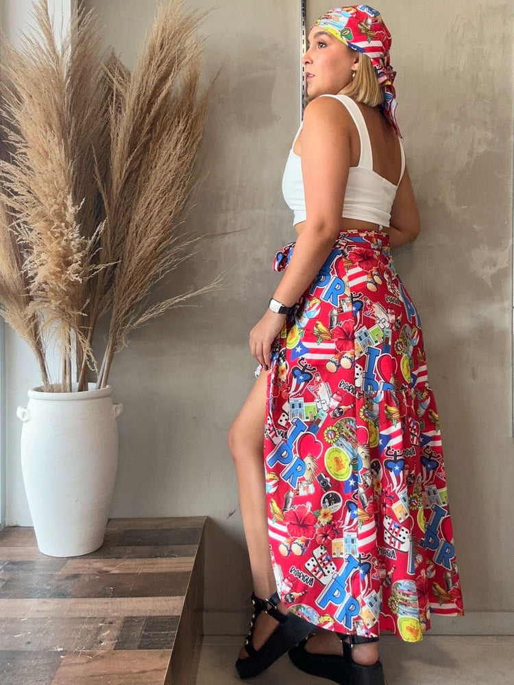 FINAL SALE - Boricua Ruffle Maxi Skirt
