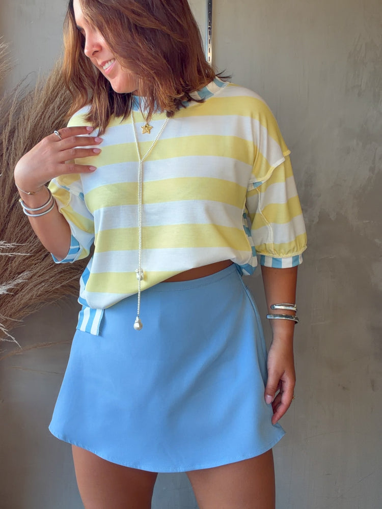 Gina Yellow Striped Top