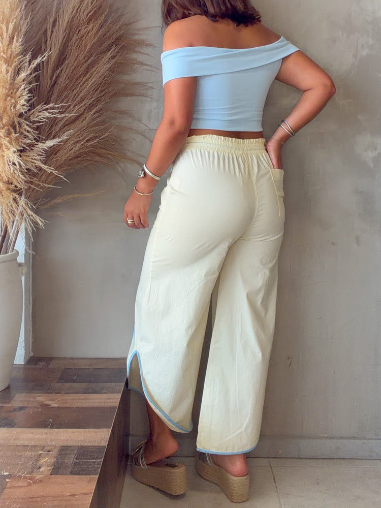 Bea Cream/Blue Sporty Pants