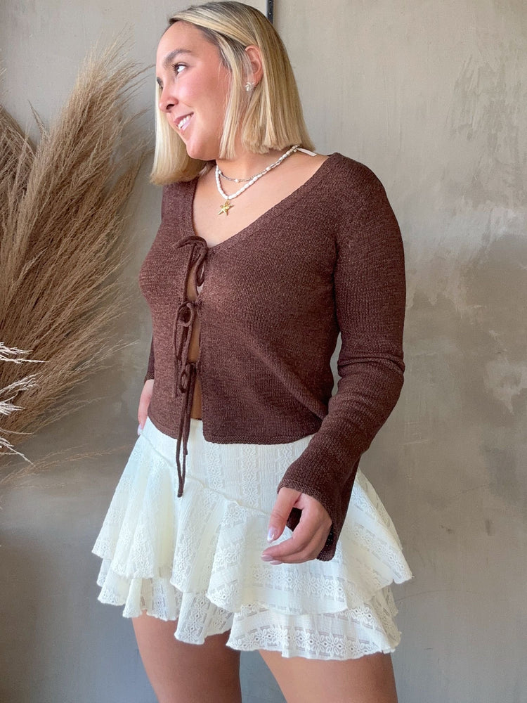 FINAL SALE - Sofi Chocolate Sweater Top