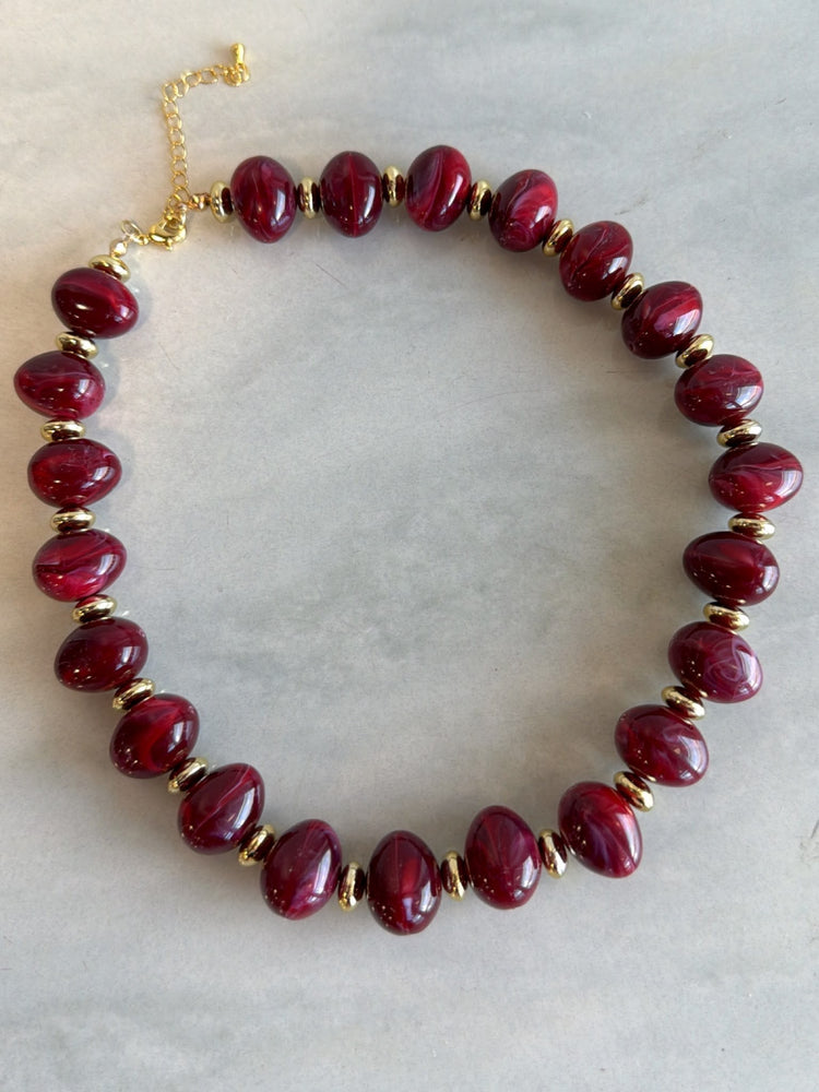 Wine Beads Necklace