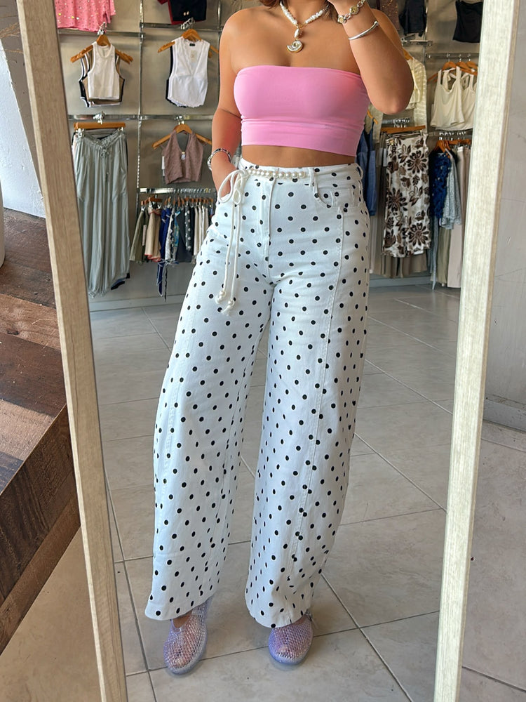 Kare White Polka Dots Jean