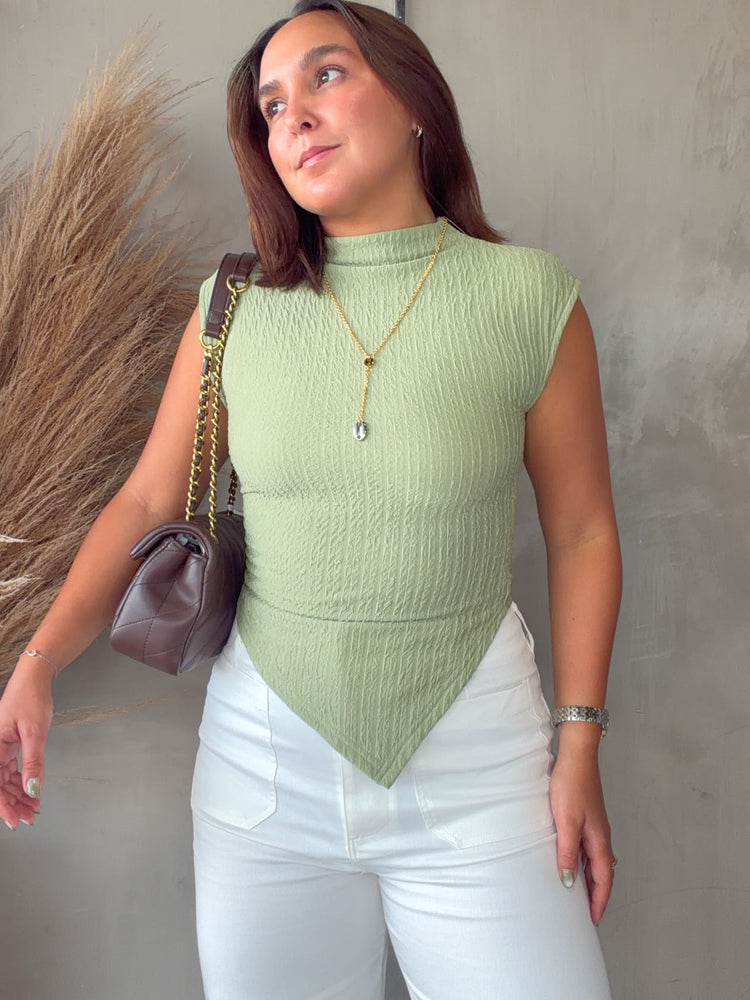 Limar Olive Asymmetrical Top