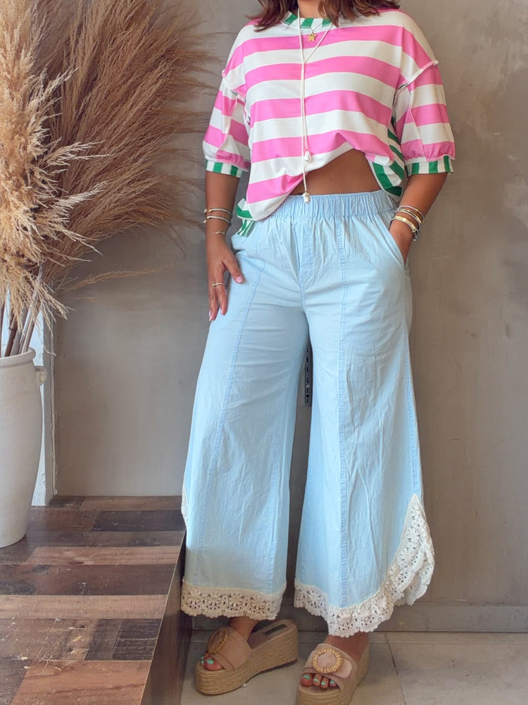 Gina Pink Striped Top