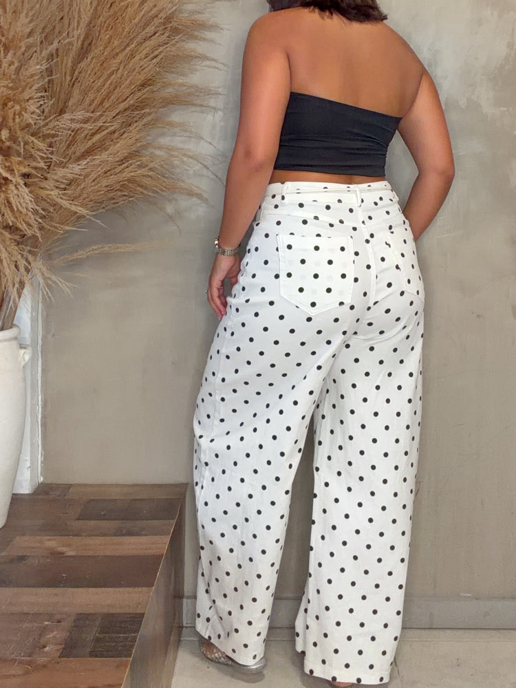 Kare White Polka Dots Jean