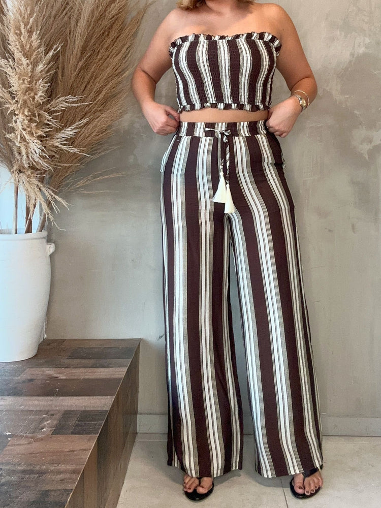 FINAL SALE - Rory Mocha Striped Set