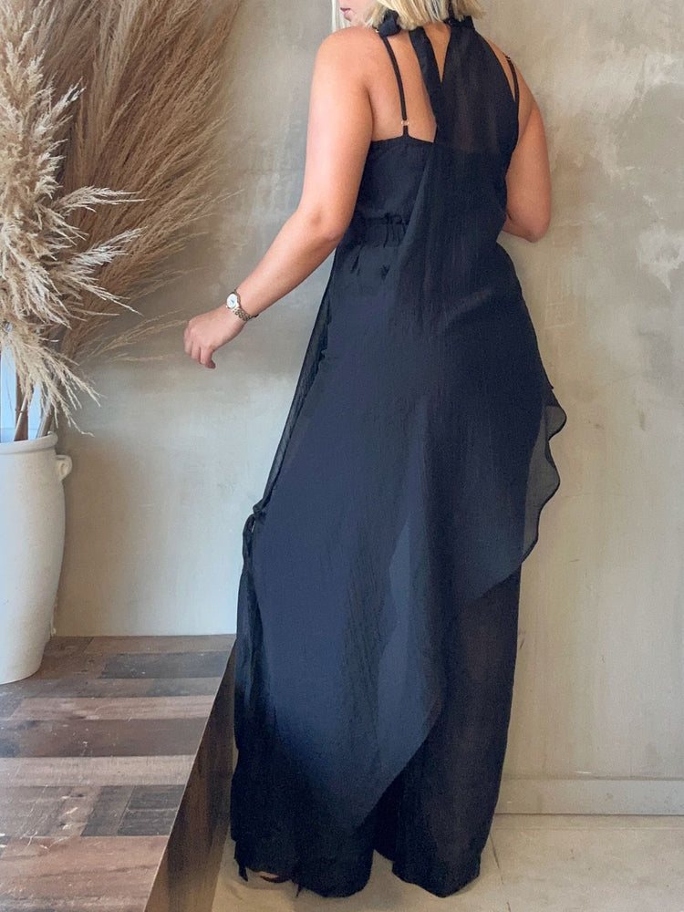 FINAL SALE - Valery Black Halter Set