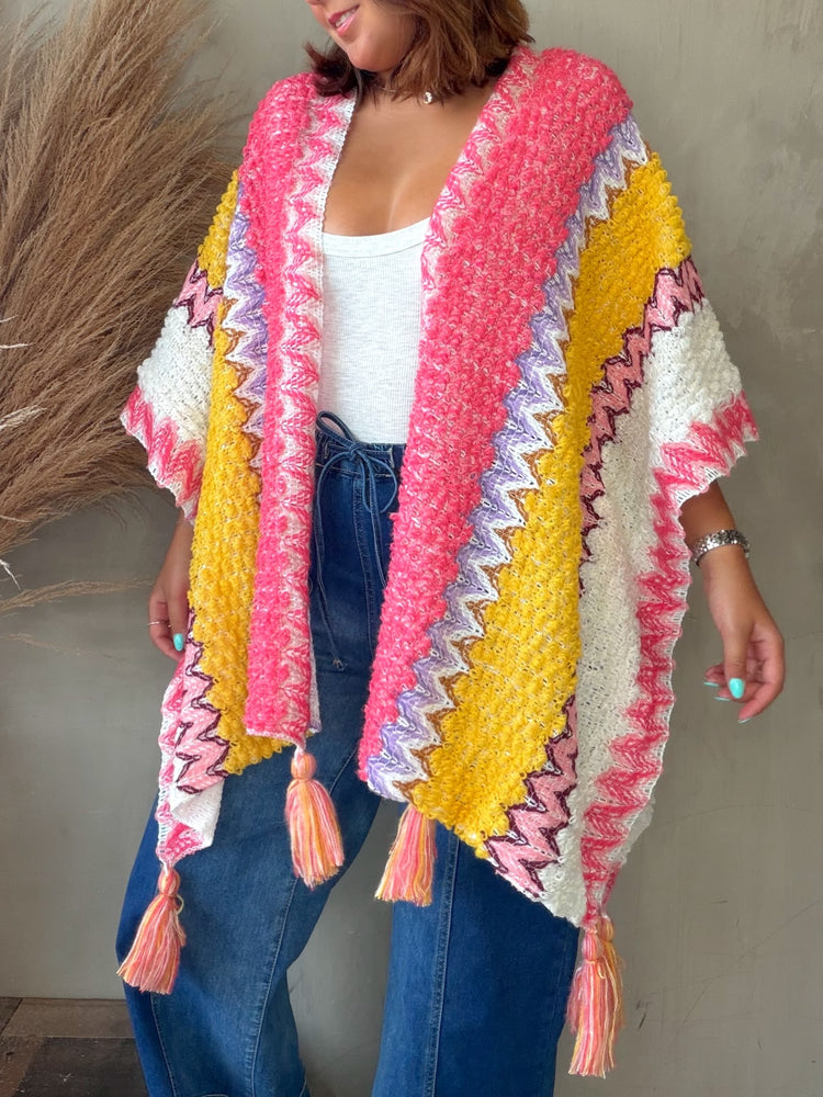 Gia Pink/Yellow Cardigan