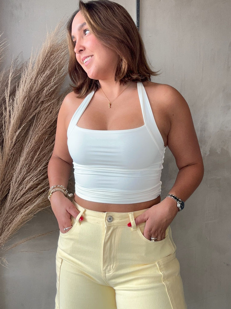 Itzel White Halter Top