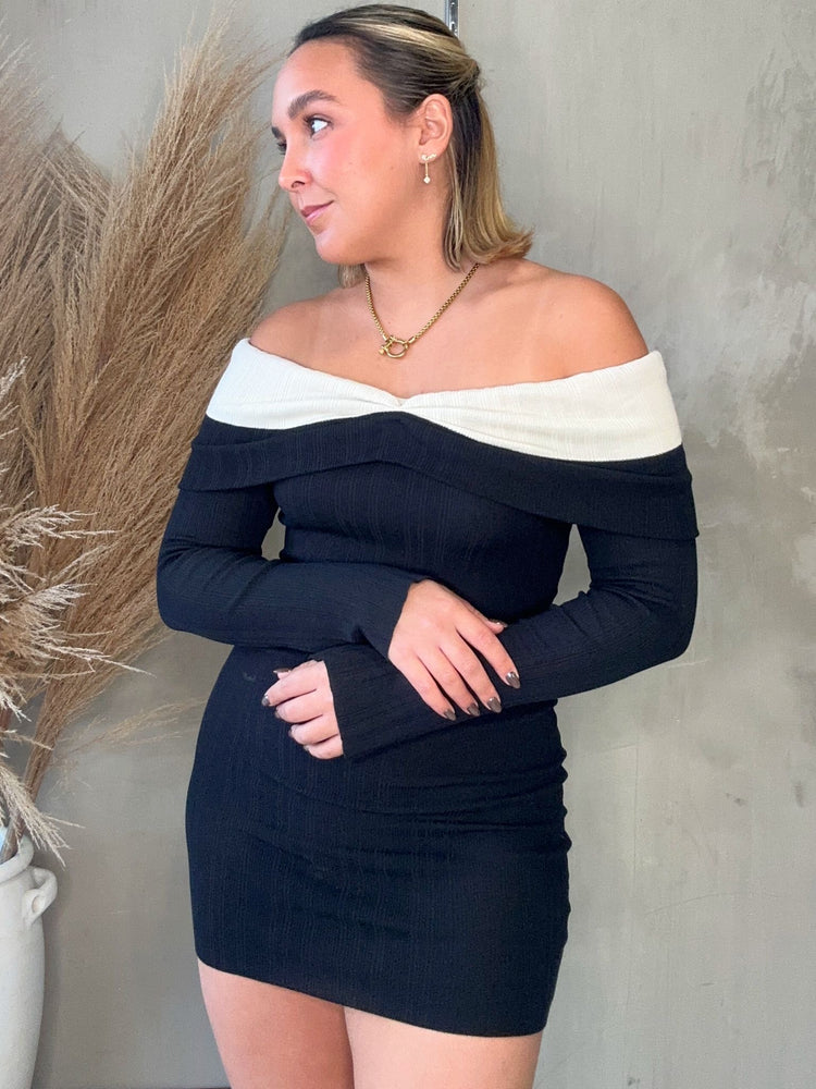 FINAL SALE - Venus Knit Off Shoulder Dress