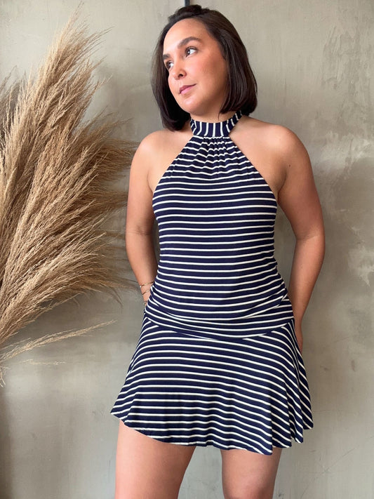 Ingrid Striped Halter Dress