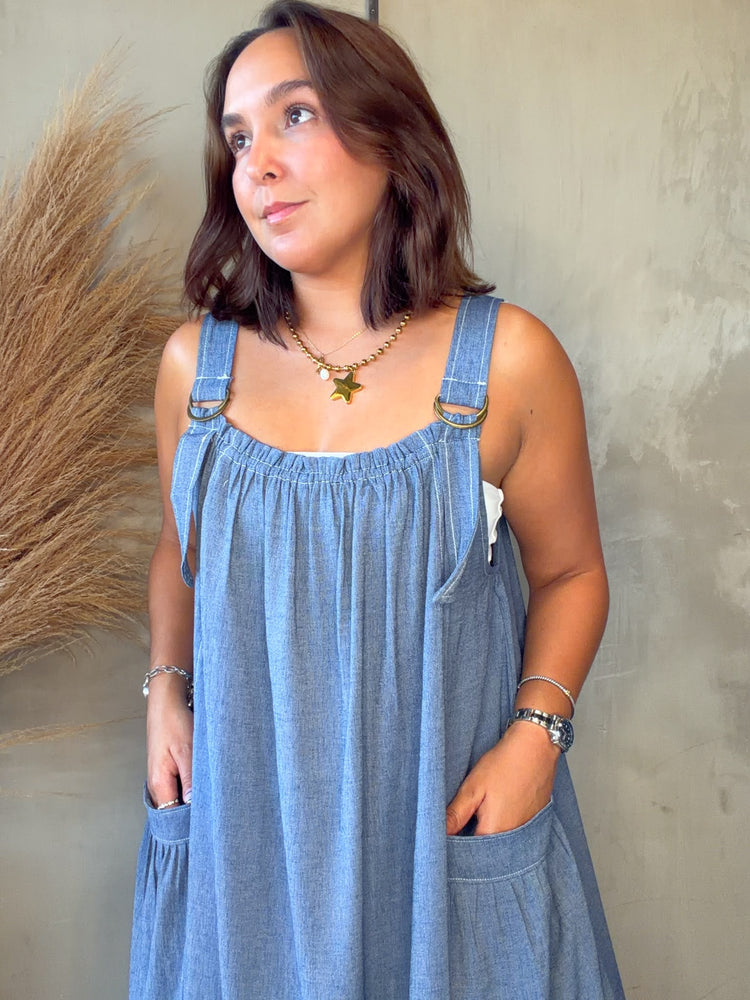 Mia Denim Overall Dress