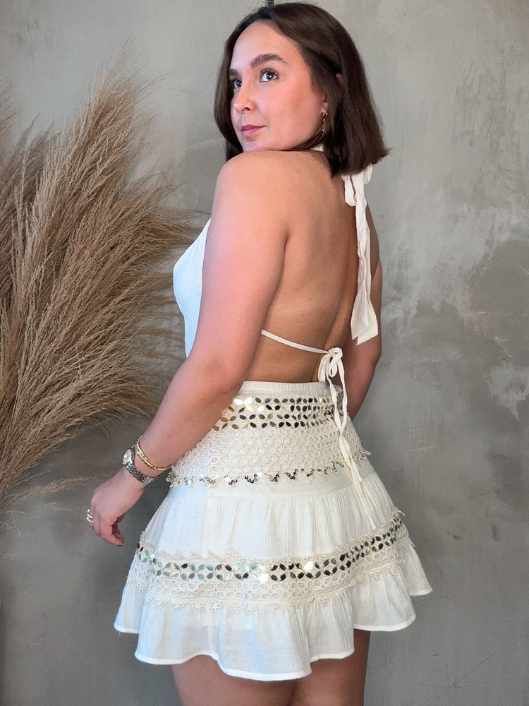Claire Crystals Halter Dress