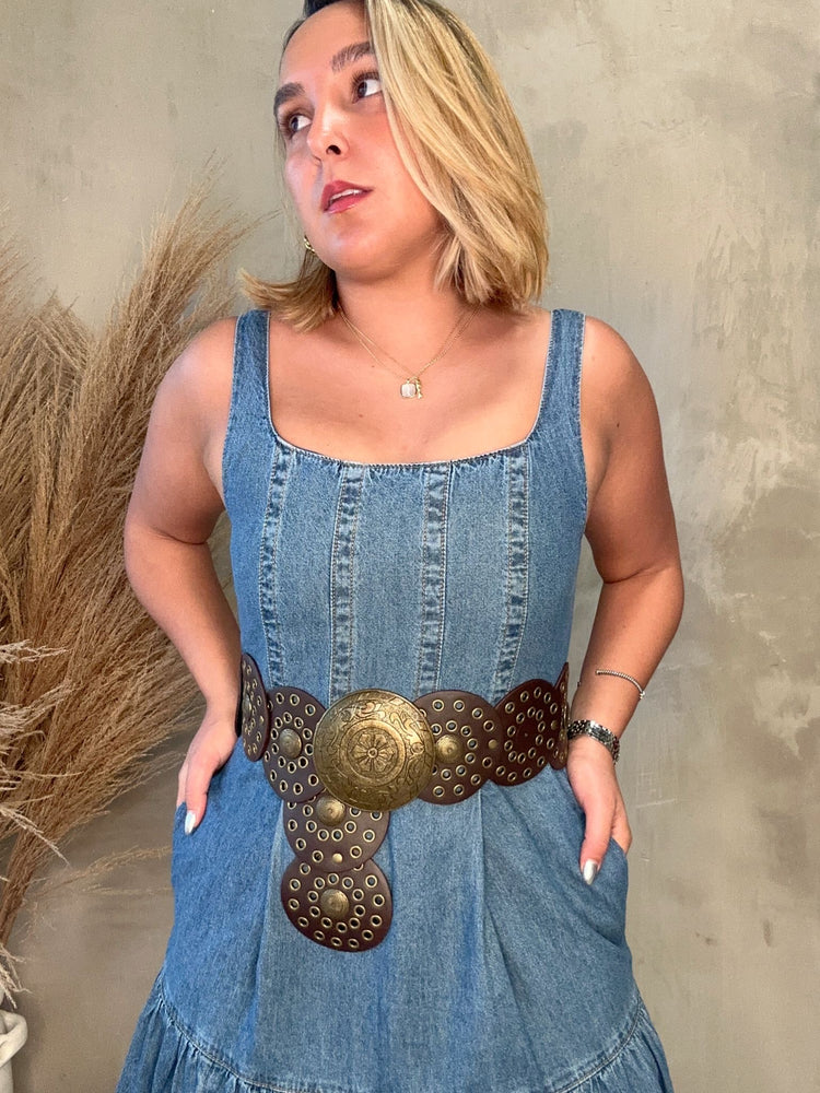 FINAL SALE - Inara Denim Dress (Belt included)
