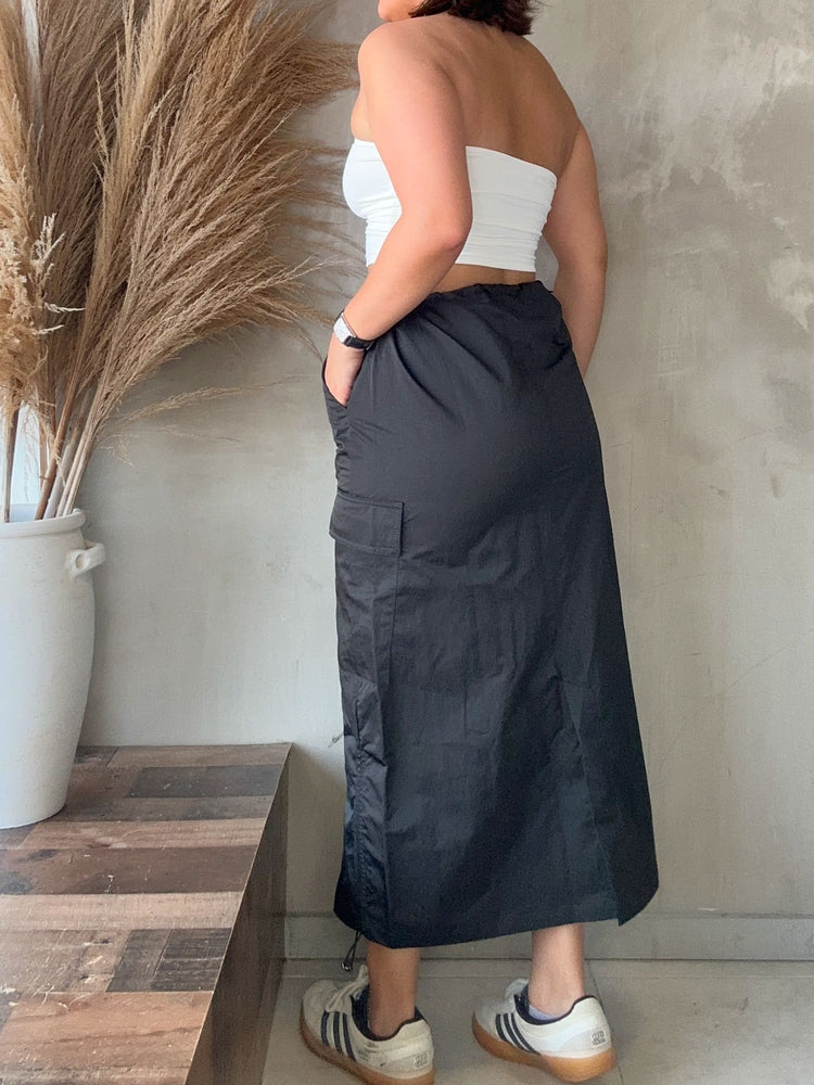 FINAL SALE - Black Cargo Skirt