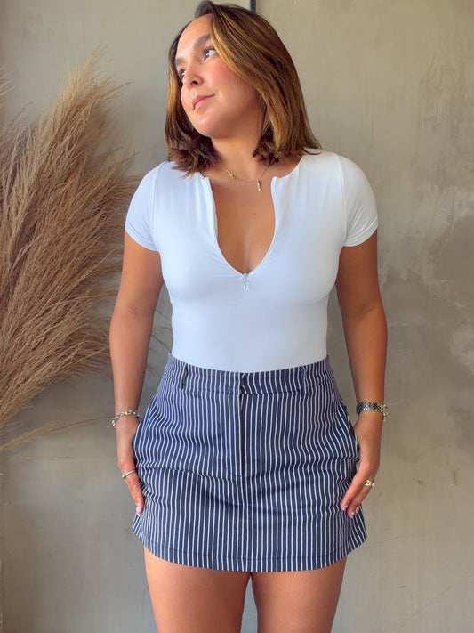 Zoe Navy Striped Skort