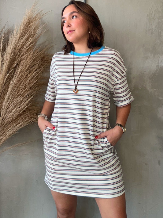 Mia Striped Shirt Dress