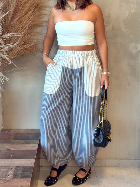 Kristine Striped Balloon Pant