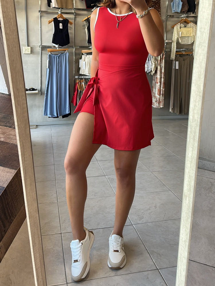 Natalia Red Active Romper