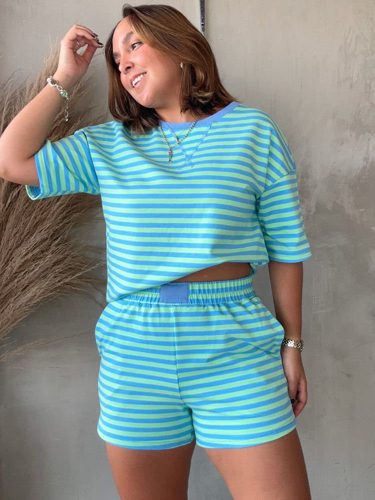 Aqua Stripes Comfy Set