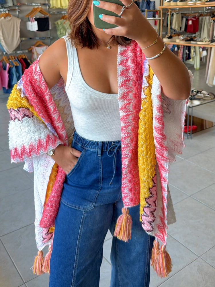 Gia Pink/Yellow Cardigan