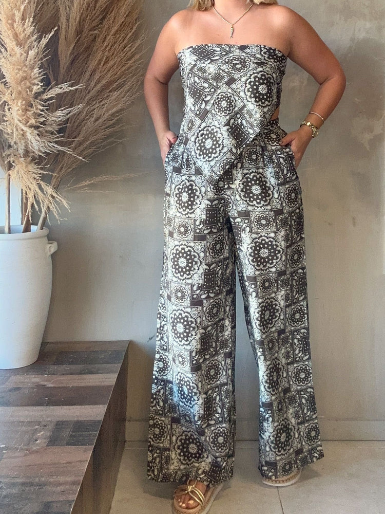 FINAL SALE - Dalila Boho Palazzo & Scarf Set