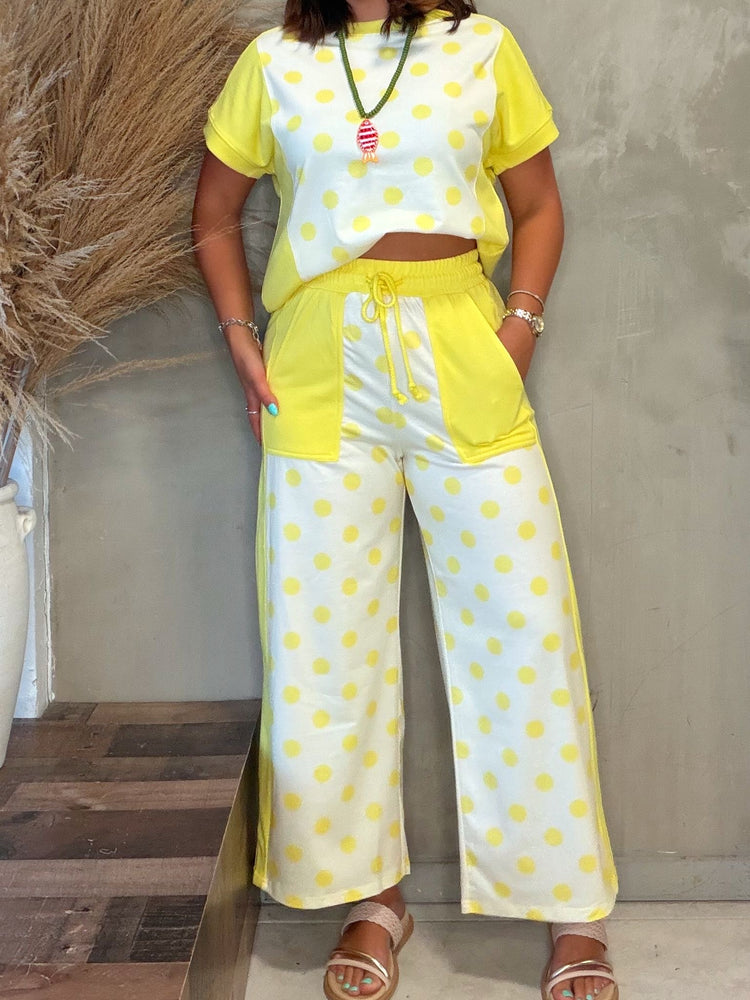 Luca Yellow Polka Dots Set