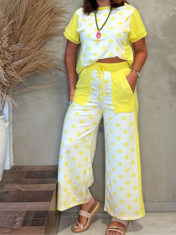 Luca Yellow Polka Dots Set