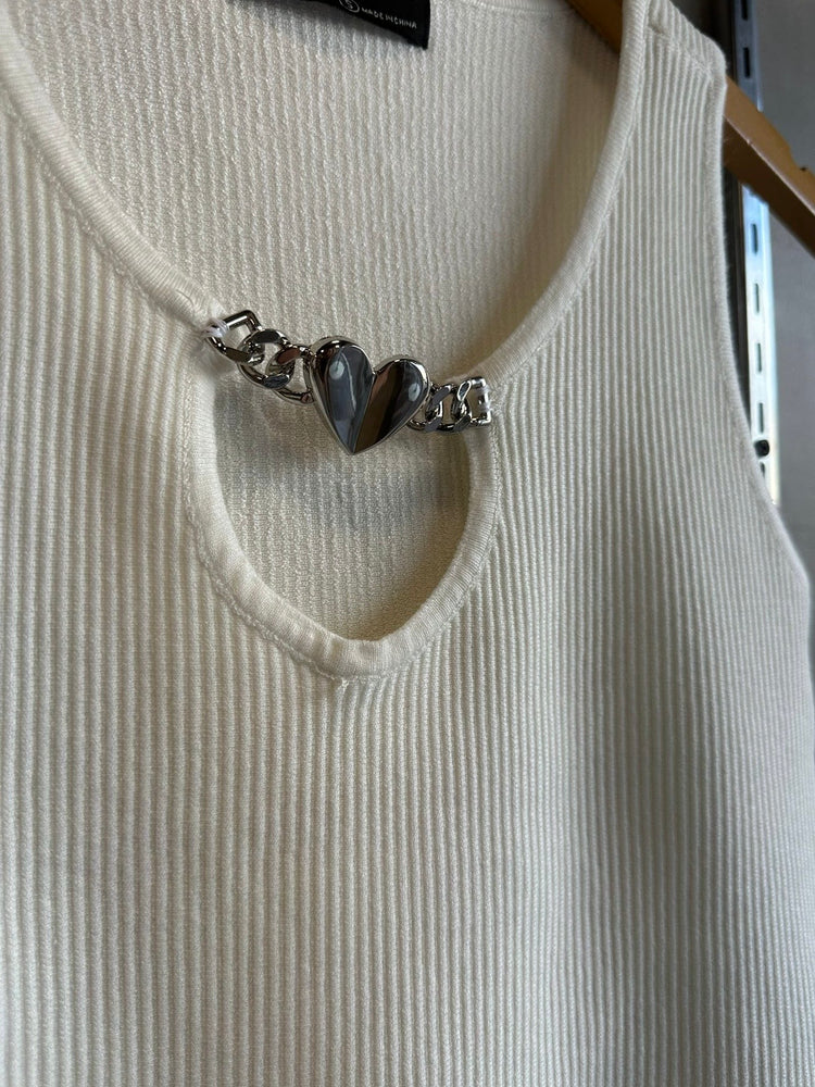 Grace Heart Detailed White Top