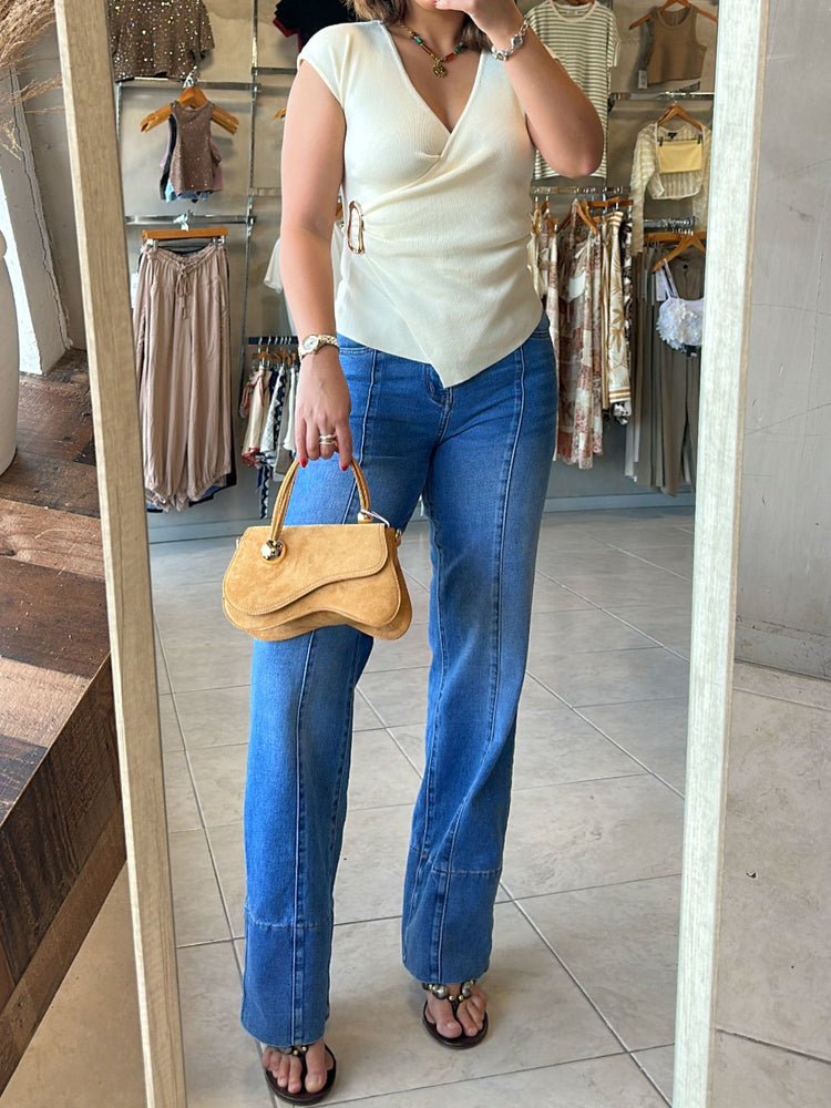 Aimee Beige Knit Top