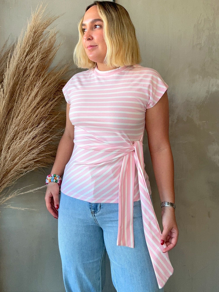 Cindy Pink Striped Top