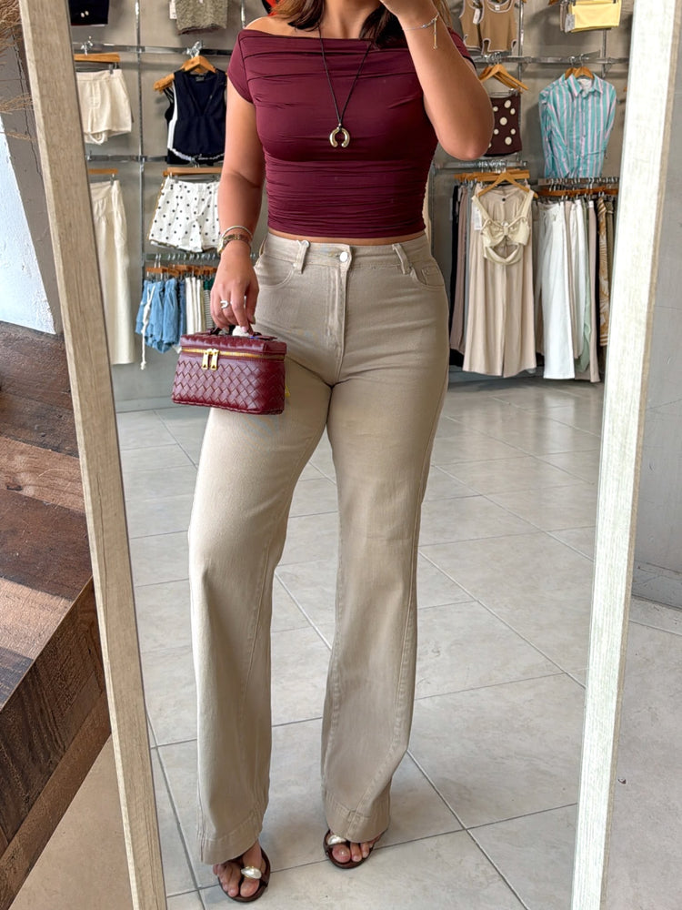 Bea Wine Ruched Top