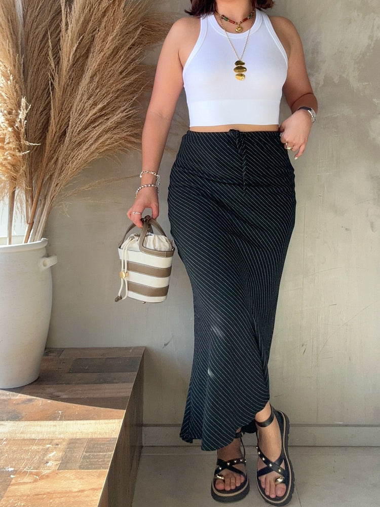 Florence Black Striped Skirt