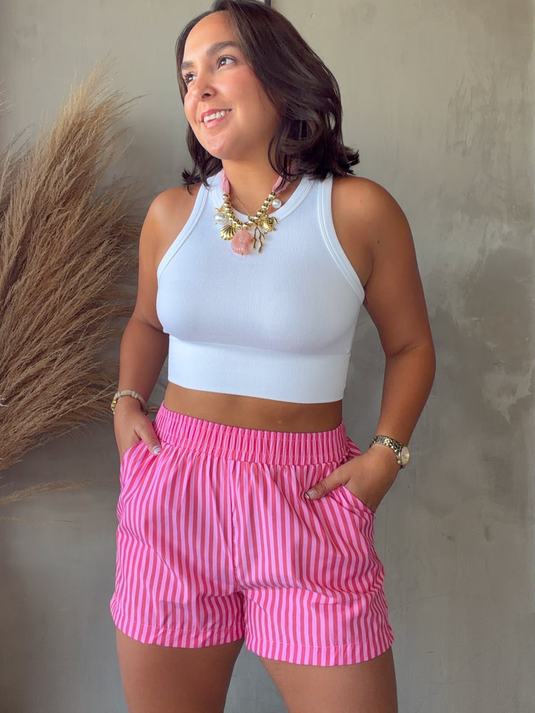 Jen Pink Striped Shorts