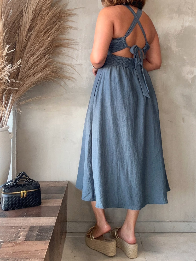 Alyssa Blue Midi Dress
