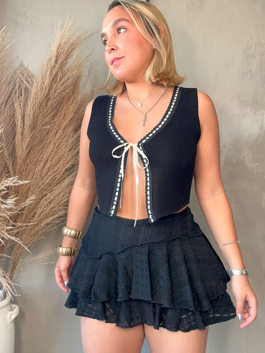 FINAL SALE - Rubi Black Knit Top