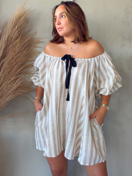 Martina Striped Romper