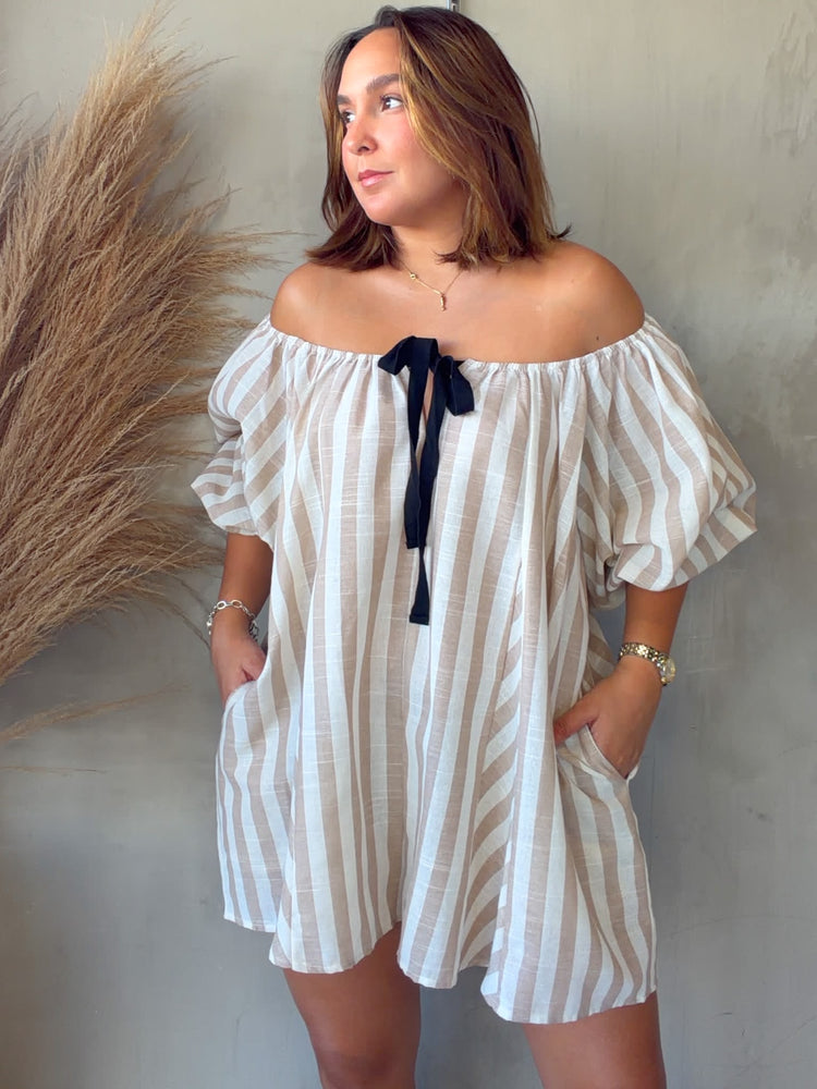 Martina Striped Romper