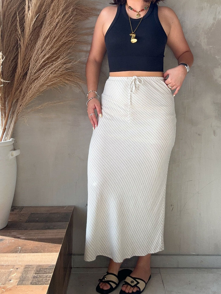 Florence Beige Striped Skirt
