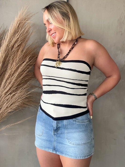 Carolina Black Knit Top
