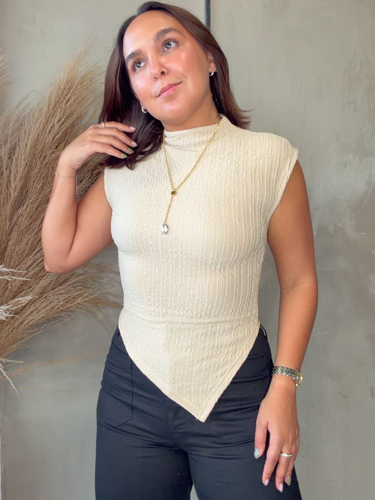 Limar Beige Asymmetrical Top