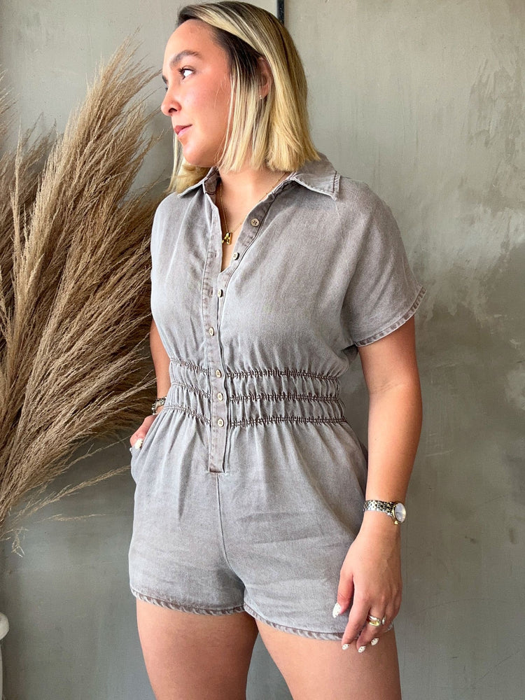 Isis Mocha Denim Romper