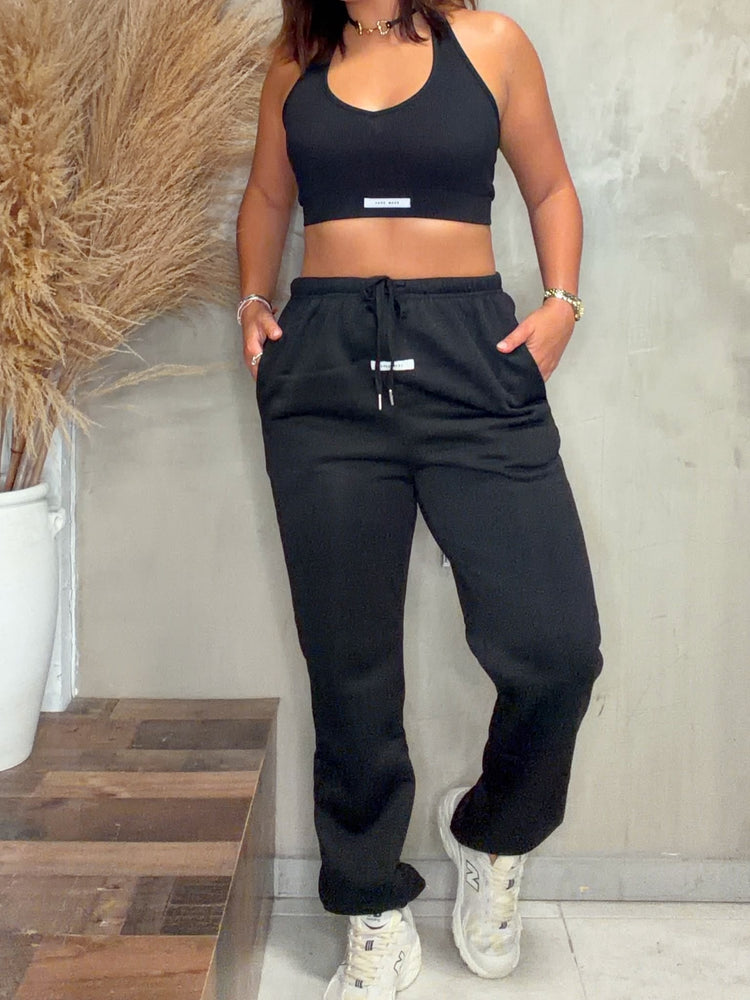 Joan Black Bra & Jogger Set
