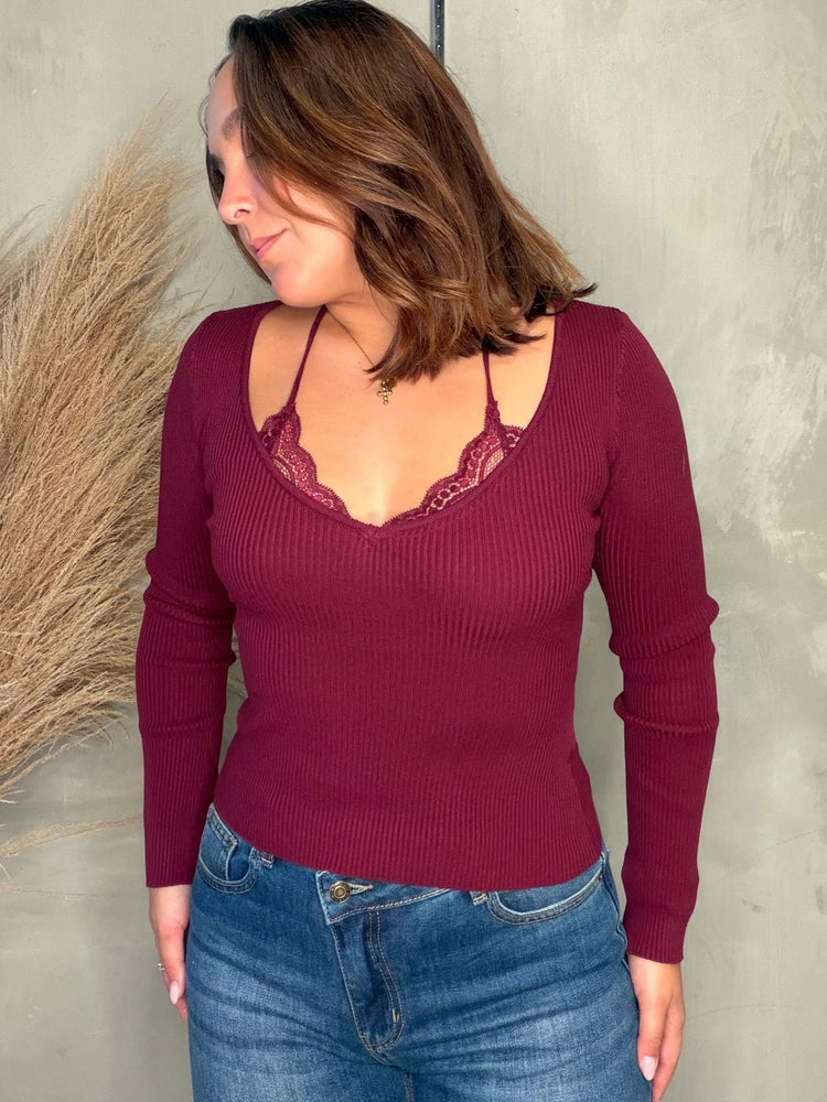 Melody Lace Detail Knit Top