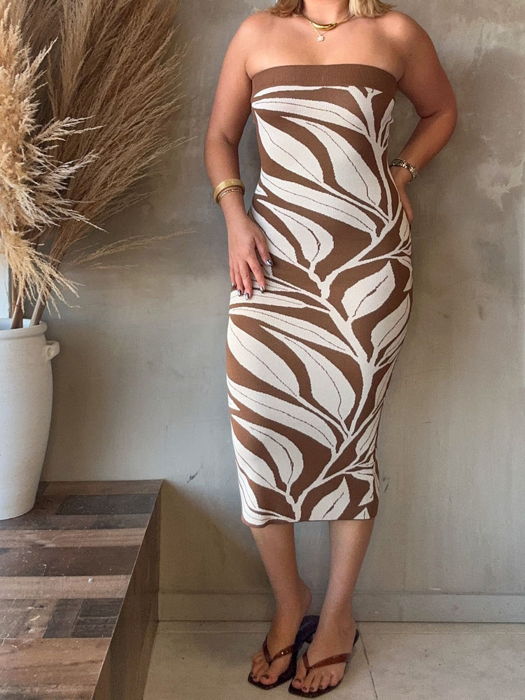 FINAL SALE - Alicia Leaf Tube Dress