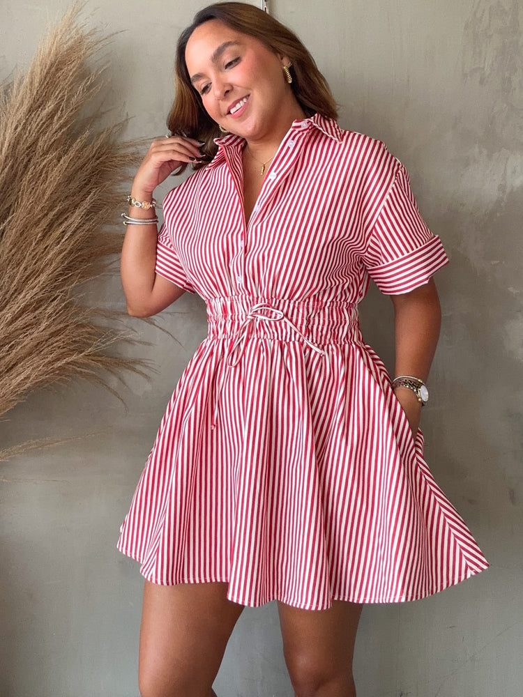Amber Red Stripes Dress