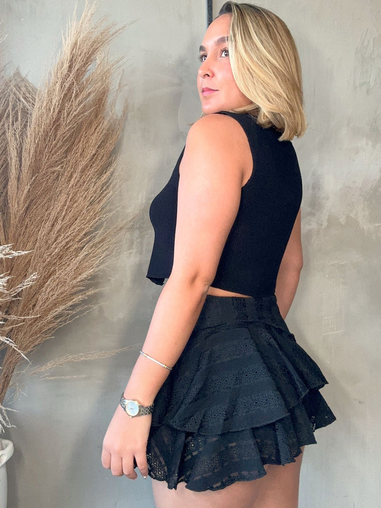 FINAL SALE - Rubi Black Knit Top