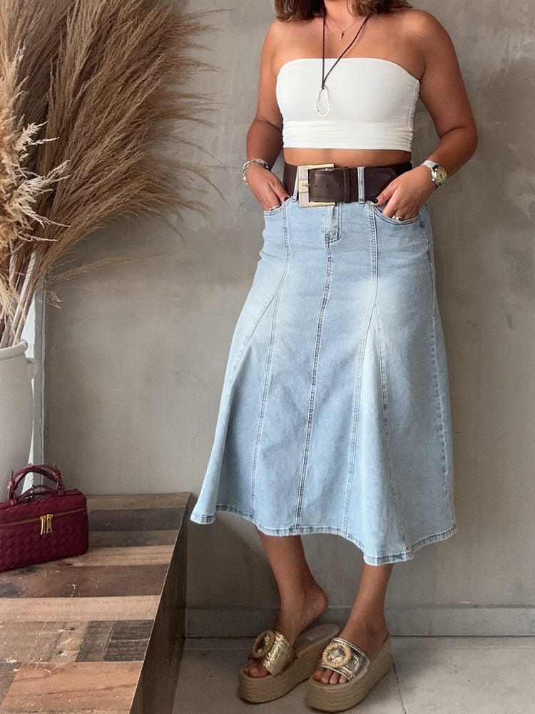 Faith Denim Skirt (includes belt)