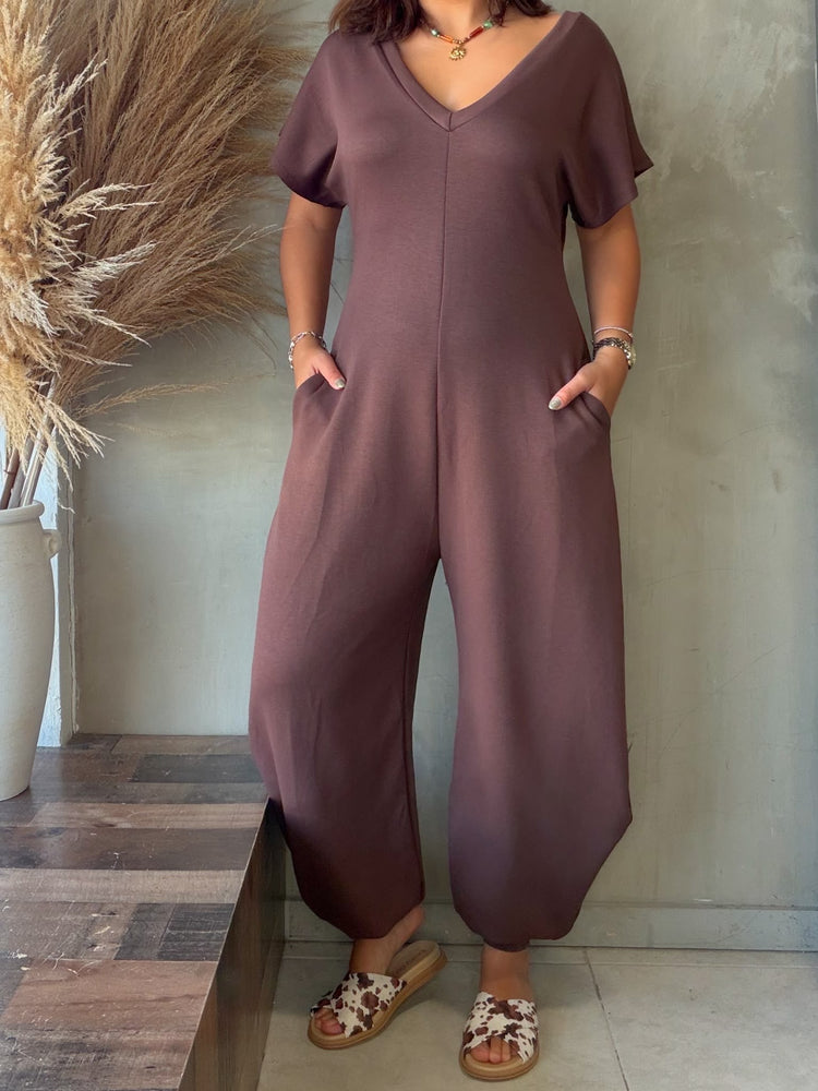 Beatriz Brown Comfy Jumpsuit